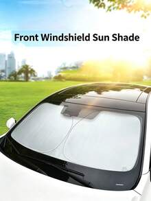 1pc Universal Car Sunshade, Upgraded Car Sun Umbrella, Easy To Install And Foldable Storage, Suitable For Sedan, SUV And Truck, Heat-Proof Sunshade Protection Device, Essential Car Sunshade For Summer - A - View 2