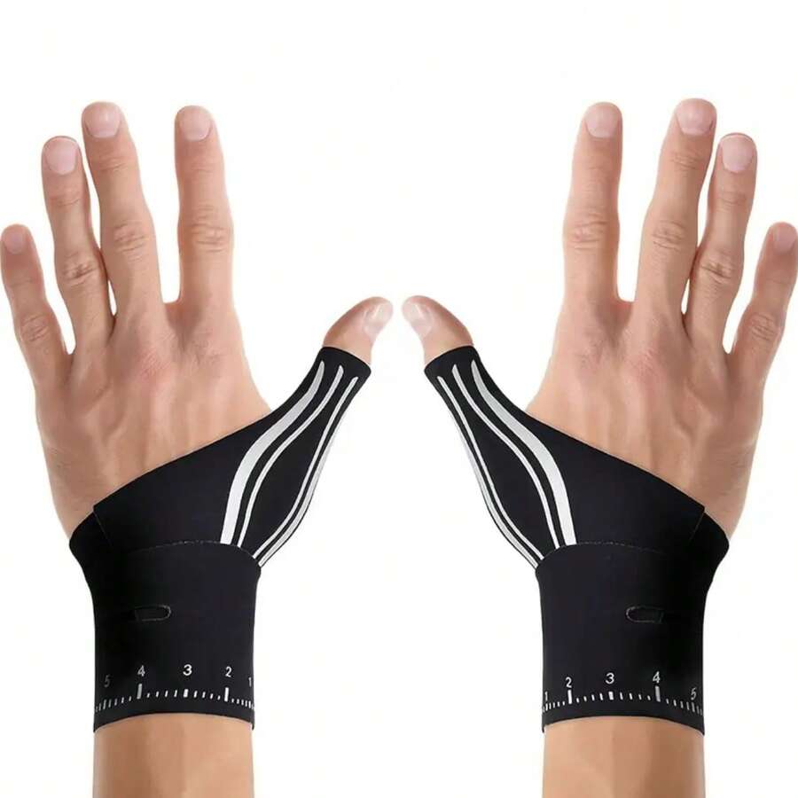 2pcs Finger And Wrist Support, Lightweight Compression Thumb Wrist Brace, Fitness Gear Wrist Joint Protector For Men And Women - Multicolor - View 1
