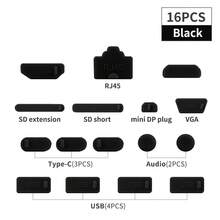 Universal Silicone Dust Plug For Laptop Computer USB Port, Type-C, RJ45 Network, Audio Jack - View 9