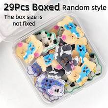 5/10/22/29/35/46/52Pcs Boxed Assorted Puppy Resin Buttons, Suitable For Phone Cases, Hair Clips, Keychains, Stationery Boxes DIY Handmade Decoration, Versatile Small Accessories For Handmade Enthusiasts To Create Jewelry And Creative Handmade Gifts, Random Styles - Multicolor - View 17