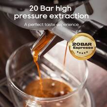 HiBREW H10B Semi-Automatic Espresso Machine, Stainless Steel Body, 51mm Portafilter, 1.3L Large Capacity Removable Water Tank, OPV Overpressure Protection, Visual Pressure Gauge, Supports Hot And Cold Extraction, Customizable Settings - 查看 3