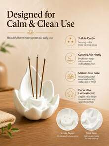 Lotus Aromatherapy Base, Creative Lotus Shaped Incense Burner, Home Fragrance Decor, Helps Regulate Mood And Purify Air, Suitable For Living Room, Bedroom, Room, Home Decor, Wedding, Essential Fragrance Tool For Yoga And Meditation Enthusiasts - Regular Model - View 2