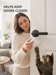 Full-Function Door Lock: Protect Pets. No Drilling Required. Comes With Door Handle Lock Accessories. Door Handle Made Of ABS Material, With Anti-Pinch And Anti-Injury Functions. Before Use, - Multicolor - View 2