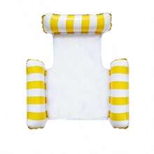 chongqishuishangfuchuang 1pc Inflatable Floating Bed, Minimalist 3-Tube Design, Striped Pattern, PVC Material, Suitable For Water, Pool, Beach, Theme Party, Inflatable Water Float, Floating Resting Seat, Requires Separate Air Pump Purchase - Three-tube Mesh Floating Bed - View 12