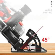 Adjustable 0-45 ° Angle Grinder To Cutting Machine Bracket, 40mm Manual Angle Grinder Modified Protective Cover Accessories, Electric Saw Slot Base Kit, Circular Saw Bracket, Woodworking Table Saw, Suitable For 100-125mm Cutting Machines - Angle Grinder Cutting Base + Guide Ruler - View 6