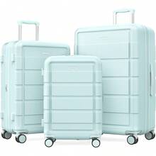 G-Series Luggage Set 3pcs, 100% PC Durable Hardshell Suitcase | Expandable, Lightweight, Smoother Spinner Wheels, YKK Zipper, TS - Mint Green - View 1