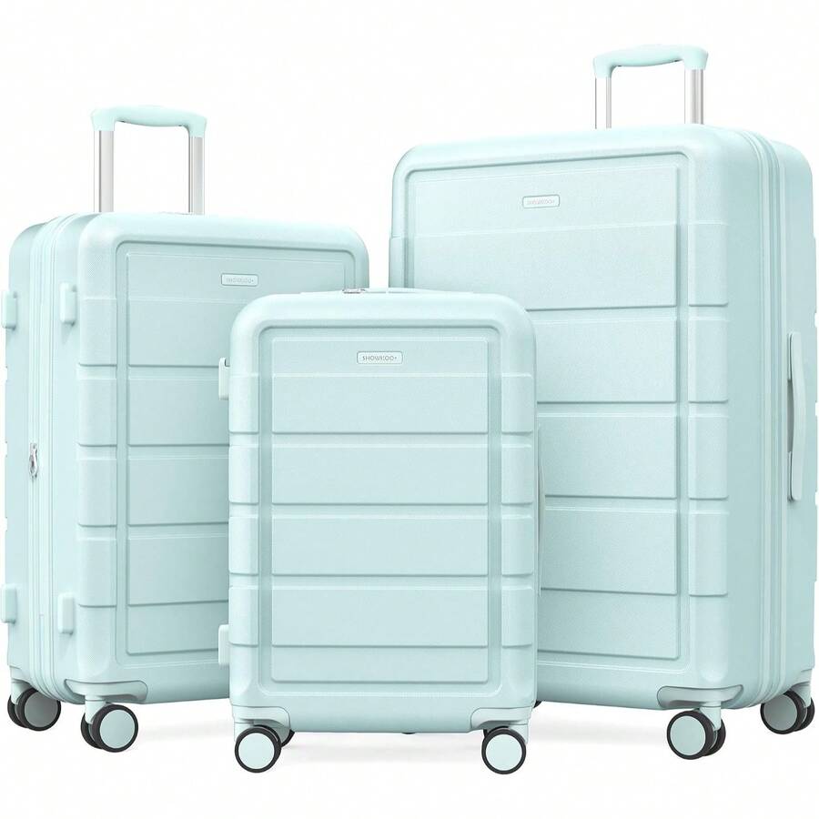 G-Series Luggage Set 3pcs, 100% PC Durable Hardshell Suitcase | Expandable, Lightweight, Smoother Spinner Wheels, YKK Zipper, TS - Mint Green - View 1