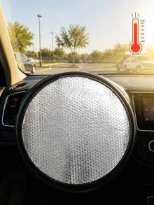 Steering Wheel Cover Sun Shade For Car, With Waterproof Car Seat Cover Protector, Foam Car Steering Wheel Sun Shade, Foldable UV Protection Steering Wheel Cover, Car Seat Cover, Black Car Seat Cover, Front Seat Protector, Effectively Blocks Sunlight, Protects Steering Wheel, Suitable For Sedans And SUVs, Easy To Carry, Ideal For Daily Commute, Travel And Camping - Multicolor - View 2