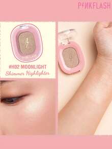 PINKFLASH Highlighter + Kontur Matte 2-in-1 1,5g, Tekstur Bedak Halus dan Lembut, Mudah Dibaurkan Tanpa Bercak atau Menggumpal, Tahan Minyak dan Keringat, Tahan Pudar dan Anti Luntur Sepanjang Hari - #H02 CAHAYA BULAN - View 2