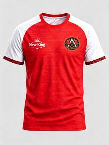 Style Customized Men's Football Jersey & Customizable Name & Number & Crew Neck Lightweight Football Sports Top & Suitable For Football Matches, Training, Daily Wear, Gifts - Red - View 3