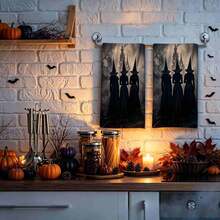 2/4/48pcs Halloween Series Three Witches Back View Pattern Printed Kitchen Towels - Super Soft, Highly Absorbent Polyester Dish And Hand Towels, Perfect For Holiday Decor, Kitchen Decor, Party Decor - Multicolor - View 3