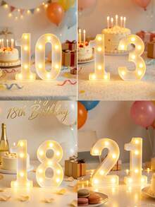 1pc 21cm Home Decor LED Light Up Letter Lamp, Wedding Proposal Birthday Party Decoration Letter Number Light, Girls Room Decor Light, Indoor Decoration - White - View 8