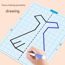 20 piezas de hojas de cuadrícula con patrón simétrico, reutilizables, 10 piezas de papel de cuadrícula de doble cara, patrones surtidos, set de dibujo con cuadrícula simétrica borrable, hojas de cuadrícula con dibujos animados lindos, adecuadas para práctica de control de lápiz, uso en el hogar y la escuela, regalo de vuelta a la escuela, regalo de vacaciones, regalo de vuelta a la escuela - Multicolor - Ver 6