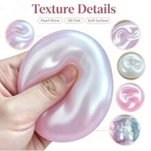 1 pièce Balle squishy à l'huile de coco, jouet anti-stress à l'éclat perlé, balle à presser à la sensation d'huile douce, couleurs multiples, emballage en boîte d'affichage, jouet sensoriel mignon à tenir en main et cadeau de fête pour enfants et adultes--Style aléatoire - Multicolore - Voir 7