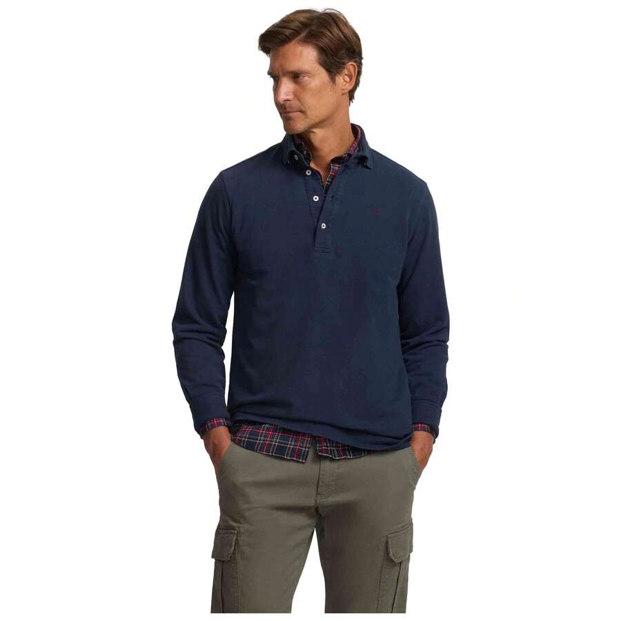 Silbon Men Sport Polos - Blue - View 1