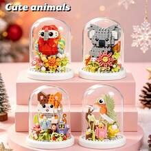Cute Micro Particle Animal Building Blocks Series With Transparent Acrylic Dust Cover, Children's Building Toy Set, Includes Stickers, DIY Educational Stress Relief Puzzle Toy, Classroom Reward Small Gift, Back To School, Christmas, Birthday, Major Holiday Fashion Gift - Multicolor - View 8