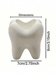 1pc Creative Funny Toothbrush Holder, Large White Tooth-Shaped Toothbrush Cup, Can Store Toothbrush, Toothpaste, Bathroom Supplies, Desktop Storage Decoration, Bathroom Decor, Halloween Decoration Small Gift, Room Decor - Multicolor - View 9