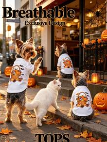 1 buah Pakaian Hewan Peliharaan Cocok Untuk Kucing dan Anjing, Atasan Halloween yang Menyenangkan, Bernapas, Hangat dan Anti-Rontok Untuk Penggunaan di Dalam dan Luar Ruangan - MultiWarna - View 8