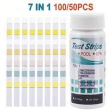 50/100pcs Multi-Function Pool Water Quality Test Strips, Rapid Detection Of PH, Chlorine, Bromine, Portable Disposable Test Strips For Home SPA, Hot Springs, Commercial Water Parks, Pool Water Quality Maintenance - A - View 7