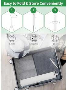 Gugxiom Tendedero Trípode, Tendedero Plegable Portátil, Soporte para Ropa de Interior y Exterior, Ahorra Espacio, para Balcón Dormitorio Lavandería Viaje - Blanco - Ver 7