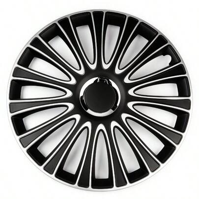 17" Le Mans Wheel Covers, Silver & Black, Set Of 4