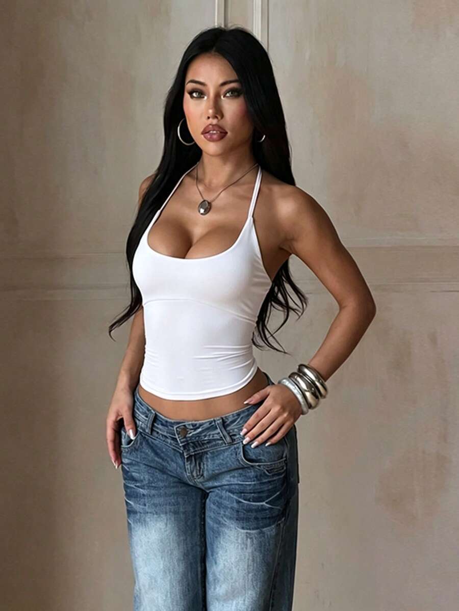 夏季上衣 女款街頭休閒短版上衣 白色上衣 女款外出上衣 演唱會穿搭 返校季 健身 秋季內搭背心 運動服