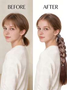 24 Inch Handmade Braided Ponytail Wig, Synthetic Fiber Twisted Boxing Braid Ponytail, Suitable For Women - Multicolor - View 7