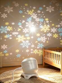 1pc Starry Sky Christmas Projection Night Light, USB Rechargeable Dynamic Light Projection Lamp, Romantic Atmosphere Light, Suitable For Bedroom Bedside, Living Room, Party, Home Decor, Room Decoration - Multicolor - View 4