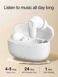 True Wireless Bluetooth Earbuds With Built-In Microphone For Clear Calls, Long Battery Life, Sweat-Resistant Design, Compatible With IOS And Android Devices, Suitable For Fitness, Running And Daily Use - White - View 12