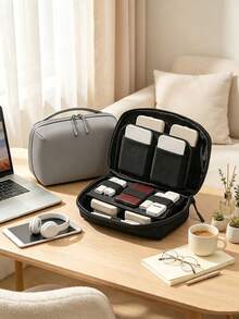 Minimalist Multi-Layer Digital Storage Bag, Cable Organizer Bag, Portable Power Bank Storage Bag, Hard Drive Storage Bag, Waterproof Digital Organizer Bag - Multicolor - View 2