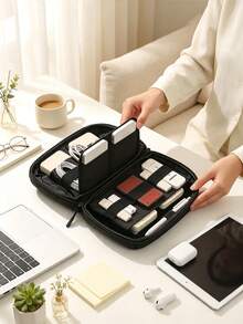 Minimalist Multi-Layer Digital Storage Bag, Cable Organizer Bag, Portable Power Bank Storage Bag, Hard Drive Storage Bag, Waterproof Digital Organizer Bag - Multicolor - View 3