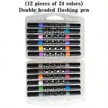 Dual-Tip Glitter Pen With Quick-Drying, Glue-Like Ink-Featuring A Fine Tip-Suitable For Scrapbooking, Card Making, Journaling, And Drawing; A Glitter Marker Set Ideal For Artists And Art Supplies. - Multi-color - View 13