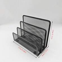 1pc Multifunctional Metal Mesh Desktop Organizer With Bookshelf, Space-Saving Freestanding Storage Rack, Stationery Storage, File Storage, Suitable For Home Office, Teachers And Artists, Ideal Home And Office Decor - Multicolor - View 7