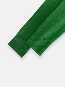 Women's Solid Color Mock Neck Long Sleeve Top + Elastic Waist Short Skirt – Fall Winter Simple Lazy Knit Skirt Set, Street Casual Matching Wear - Green - View 7