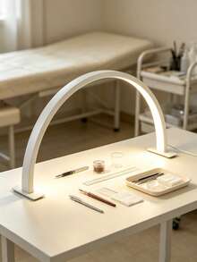 Guanova 1pc Small Crescent Moon Shaped Desk Lamp, Nail Art Light, 3 Color Light Switchable, Button Switch, One-Touch Control, USB Powered Convenient Use, Desk Lamp, Office Lamp, Suitable For Personal Nail Art, Makeup, Handmade Crafts, Jewelry Display, Office, Desk, Bedside Table, Also Can Be Used As Graduation, Birthday, Holiday, Party Gift. - Half-moon Nail Lamp - View 11