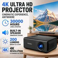 Mini Projector With Tilt Correction, 180-Degree Rotation, Built-In Speaker, Compatible With USB, Smartphone, Laptop And TV - Black - View 2