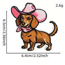 20PCS Pink Cowgirl Iron On Patches, Sew On Embroidered Applique Repair Patch DIY Crafts Projects For Clothing Jacket Jeans Pants Dress Backpack Hat Decorations Gifts - Multicolor - View 8