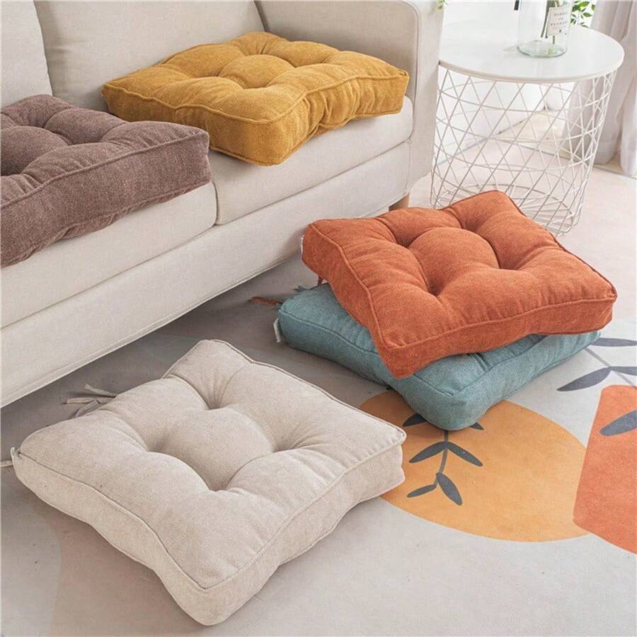 1pc Thickened Chair Cushion | Washable, Breathable & Soft, Thick Seat Pad, Suitable For Office And Home Use - Multicolor - View 1