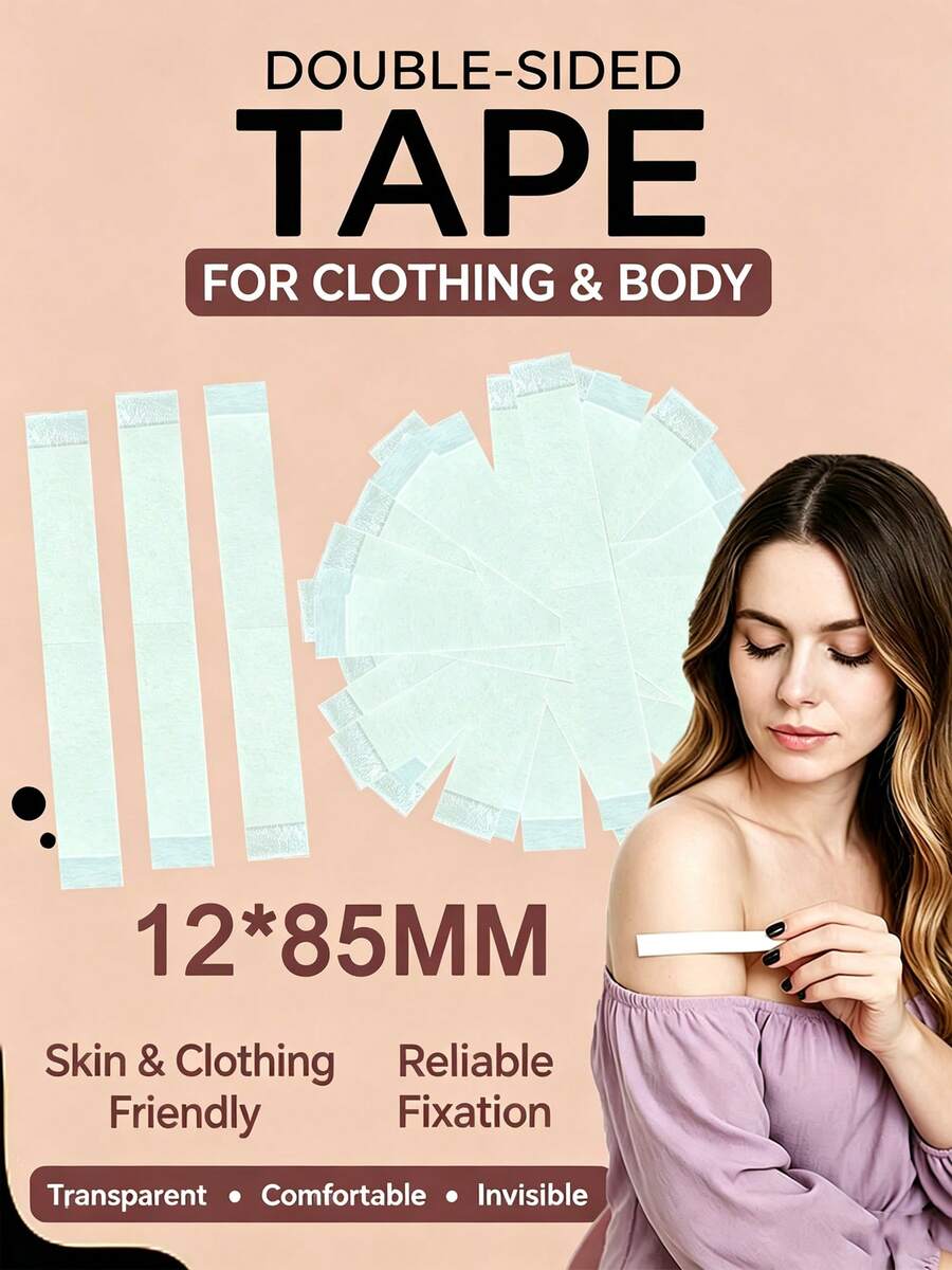 Double-Sided Adhesive Tape For Body, Clothing And Skin, Waterproof, For All Skin Tones. - White - View 1