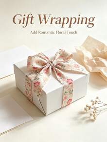 Cream Soft Skin-Friendly Floral Ribbon, Suitable For Gift Wrapping, Handmade Crafts And Holiday Decoration - Pastoral Style Ribbon, Suitable For Christmas, Valentine's Day, New Year, All-Year Handmade Creation, Fresh Aesthetic - Multicolor - View 1
