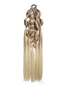 24 Inch Handmade Braided Ponytail Wig, Synthetic Fiber Twisted Boxing Braid Ponytail, Suitable For Women - Multicolor - View 15