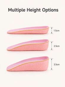 1 Pair Popcorn Height Increasing Insoles, Soft Bottom, Invisible, Breathable, 7/10 Height Increase, Suitable For Sneakers And Boots - Cherry Blossom Pink - View 5