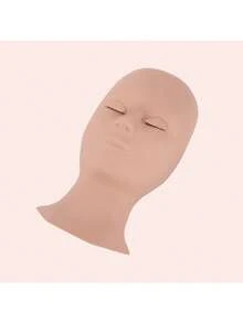 1件睫毛嫁接練習模特頭，附可更換眼瞼與睫毛，睫毛嫁接與彩妝練習訓練工具 - 粉色 - 查看 5