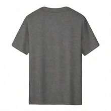 Women's Casual Short Sleeve Round Neck Cotton T-Shirt With Tropical Island Print, Perfect For Summer Beach Style - 灰色 - 查看 2