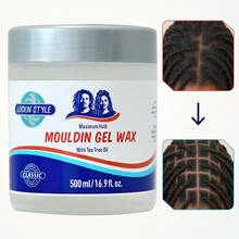 Loc Gel Wax & Retwist Gel 500ml，強力定型不脫屑鎖定凝膠，適用於新手 Locs、髒辮、扭繩髮與編髮，含茶樹油，控制毛躁髮型造型 - [LARGE SIZE]500ml - 查看 1
