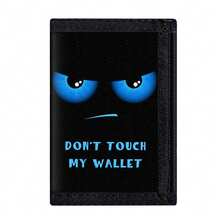 Personalized Wallet, Teenager Coin Purse, Clip-On Design, Don't Touch My Wallet Eye Series Card Holder, Black - Multicolor - View 10