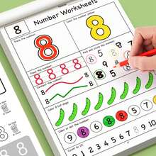 1pc 1-10 Number Learning Workbook / Math Thinking, Observation & Writing Training / Portable Book, Travel & Preschool Learning / Pre-K Gift For Easter & Back To School / Alphabet Trace Book, Preschool Writing Book / Count Game Book, - Multicolor - View 4