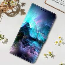 GLANDOTU Aurora Cloud PU皮革翻蓋式手機殼，附支架，防震保護殼，兼容多個品牌與機型 - 彩色 - 查看 6
