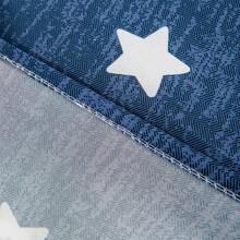 1 pieza Funda elástica con estampado de estrellas para sofá, tela de poliéster de estilo moderno, funda de protección para el hogar, lavable a máquina, uso en todas las estaciones - Neblina azul - Ver 7