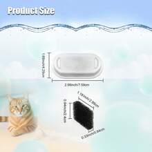 Cat Water Fountain Filter Cartridges, Replacement Filters For 108oz/3.2L And 74oz/2.2L Stainless Steel Cat Water Fountains, Pet Water Fountain Filter Replacement Pack - White - View 2